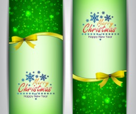 Christmas bows banners design vector 09