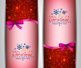 Christmas bows banners design vector 10
