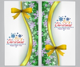 Christmas bows banners design vector 12