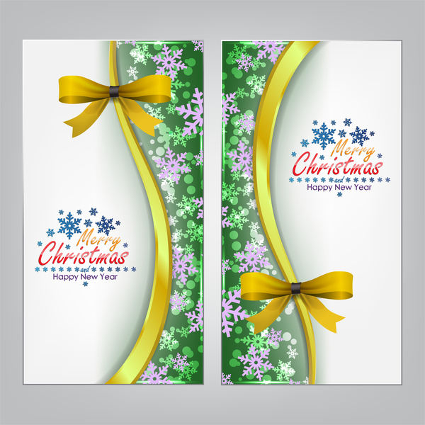 Christmas bows banners design vector 12
