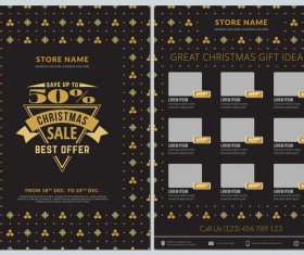 Christmas brochure template with gift card vector 02