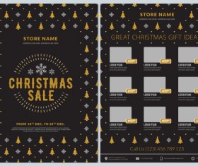 Christmas brochure template with gift card vector 03