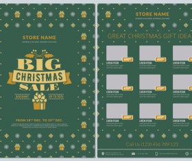 Christmas brochure template with gift card vector 04