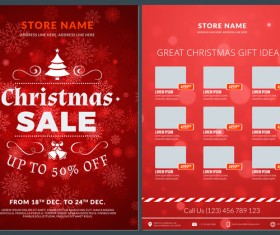 Christmas brochure template with gift card vector 05