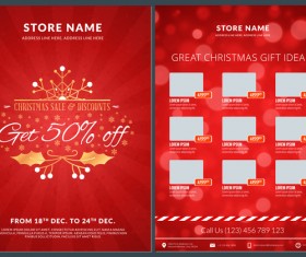 Christmas brochure template with gift card vector 08