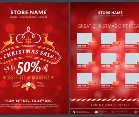 Christmas brochure template with gift card vector 09