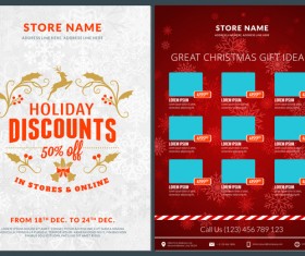 Christmas brochure template with gift card vector 11