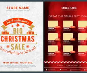 Christmas brochure template with gift card vector 12