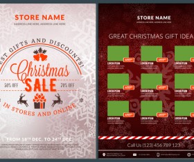 Christmas brochure template with gift card vector 14