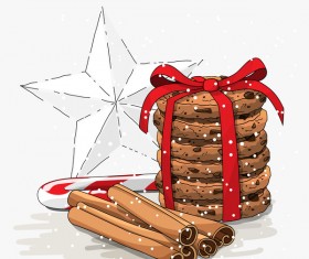 Christmas cookies food design vector 01