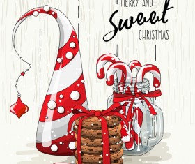 Christmas cookies food design vector 02