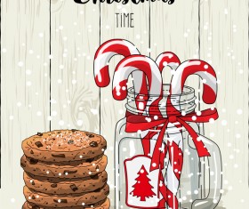 Christmas cookies food design vector 04