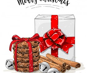 Christmas cookies food design vector 06