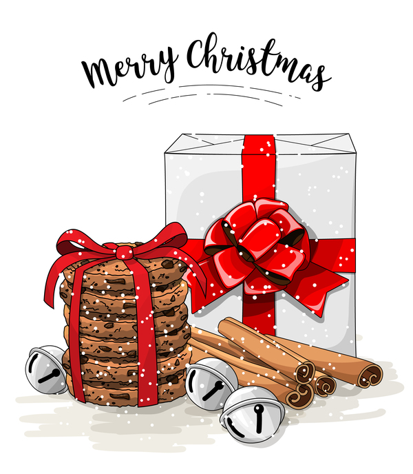 Christmas cookies food design vector 06