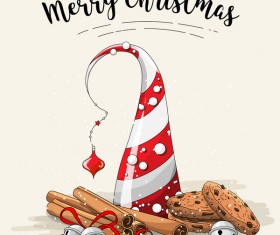 Christmas cookies food design vector 07