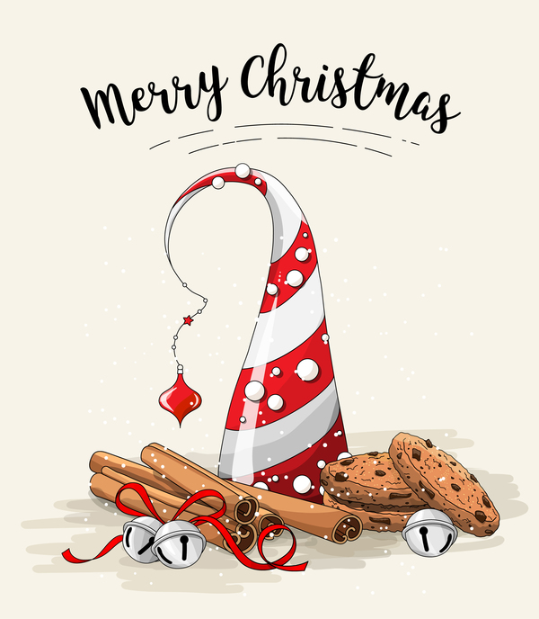 Christmas cookies food design vector 07