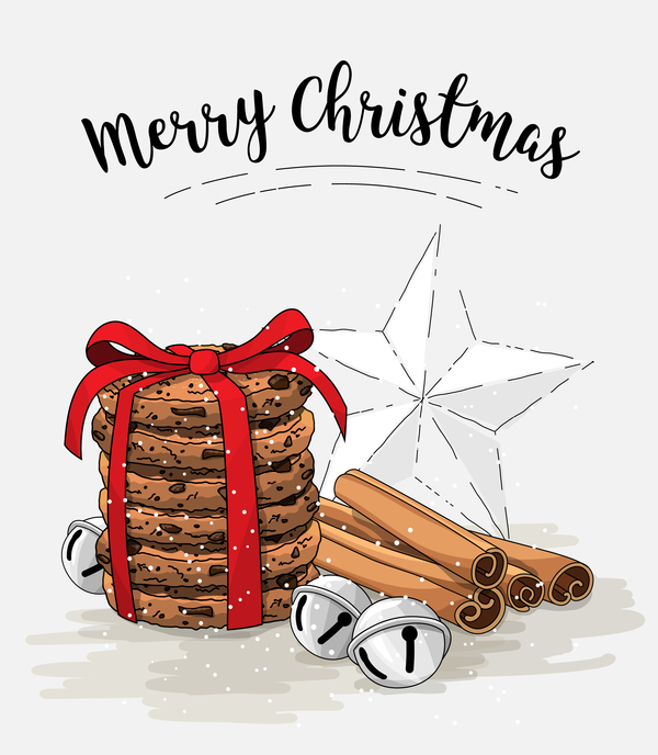 Christmas cookies food design vector 08