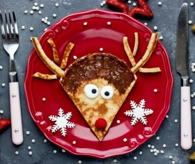 Christmas deer modeling dessert Stock Photo 01