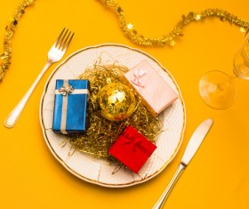 Christmas dining table Stock Photo 01