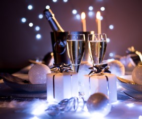 Christmas dining table Stock Photo 02