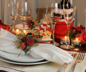 Christmas dining table Stock Photo 03
