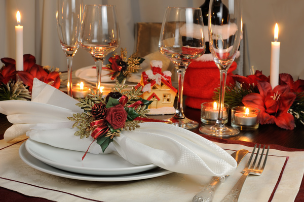 Christmas dining table Stock Photo 03