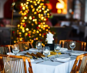 Christmas dining table Stock Photo 04
