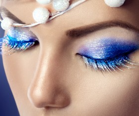 Christmas fashion eye shadow girl Stock Photo