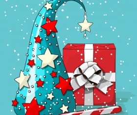 Christmas gift with sweet vector material