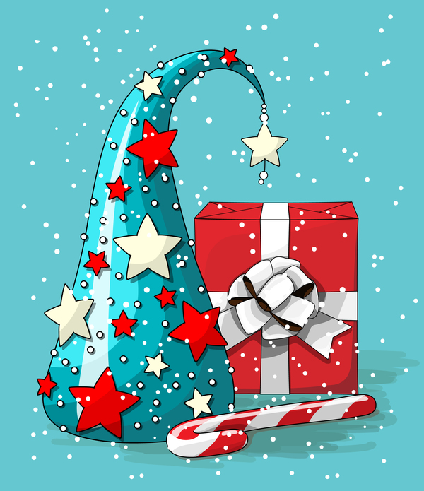 Christmas gift with sweet vector material
