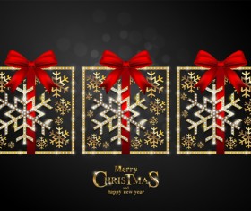 Christmas golden decor design elements vector 04