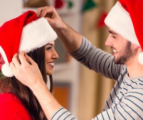 Christmas happy couple Stock Photo 01