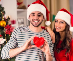 Christmas happy couple Stock Photo 03