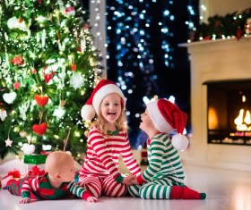 Christmas happy kids Stock Photo 01