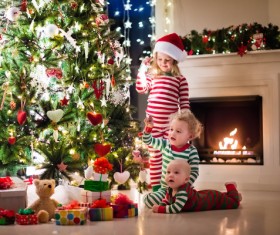 Christmas happy kids Stock Photo 05