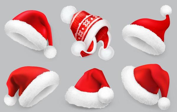 Christmas hat design set vector 01
