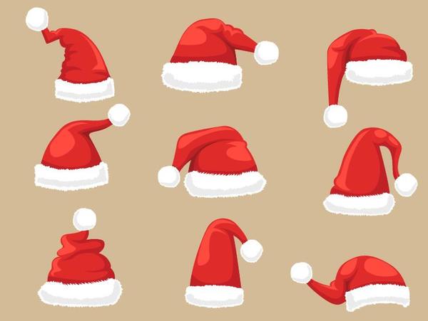 Christmas hat design set vector 03