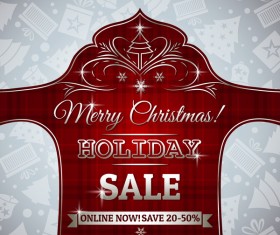 Christmas holiday discount sale red background vector 01