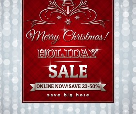 Christmas holiday discount sale red background vector 03