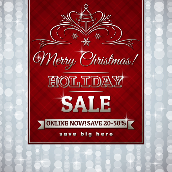Christmas holiday discount sale red background vector 03