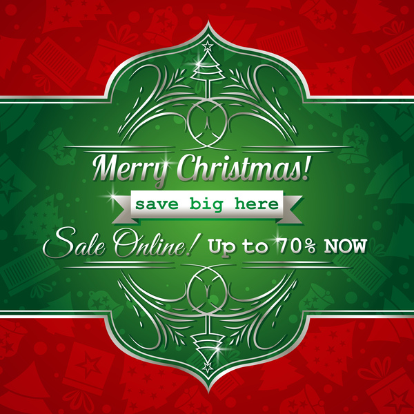 Christmas holiday discount sale red background vector 04