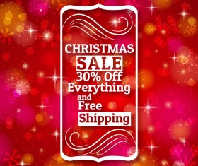 Christmas holiday discount sale red background vector 05