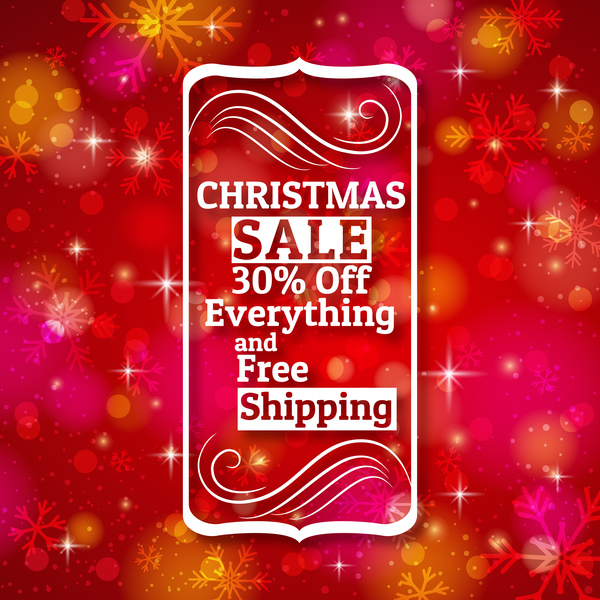 Christmas holiday discount sale red background vector 05