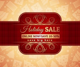 Christmas holiday discount sale red background vector 07