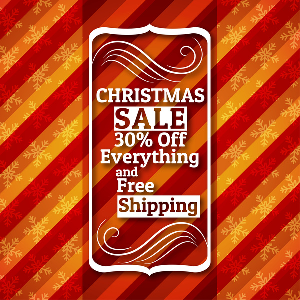 Christmas holiday discount sale red background vector 08