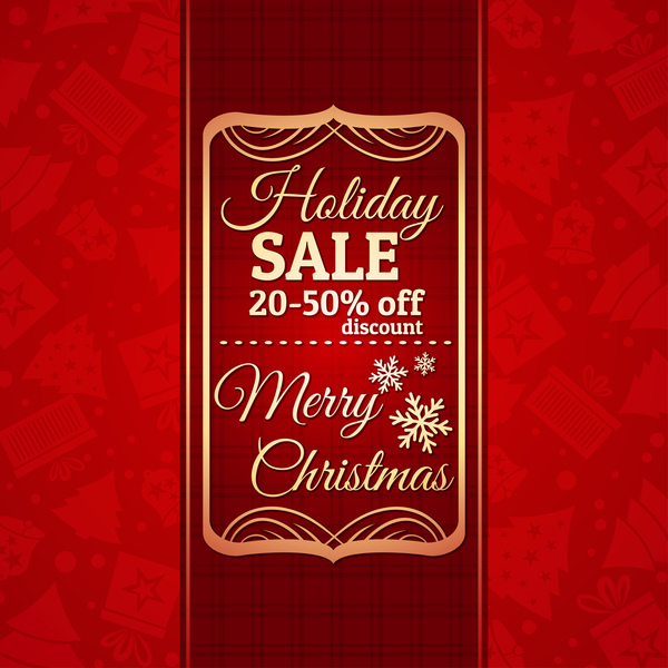 Christmas holiday discount sale red background vector 09