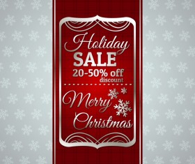 Christmas holiday discount sale red background vector 10