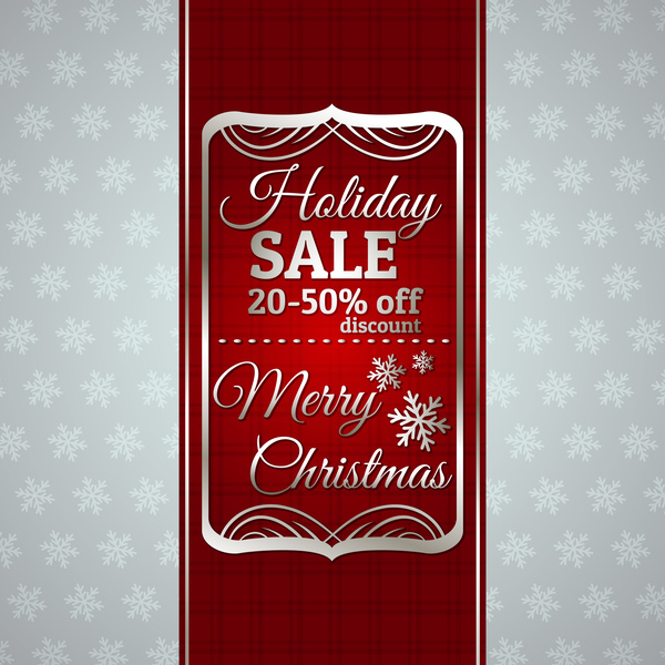 Christmas holiday discount sale red background vector 10
