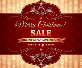 Christmas holiday discount sale red background vector 11