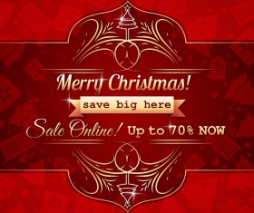 Christmas holiday discount sale red background vector 13